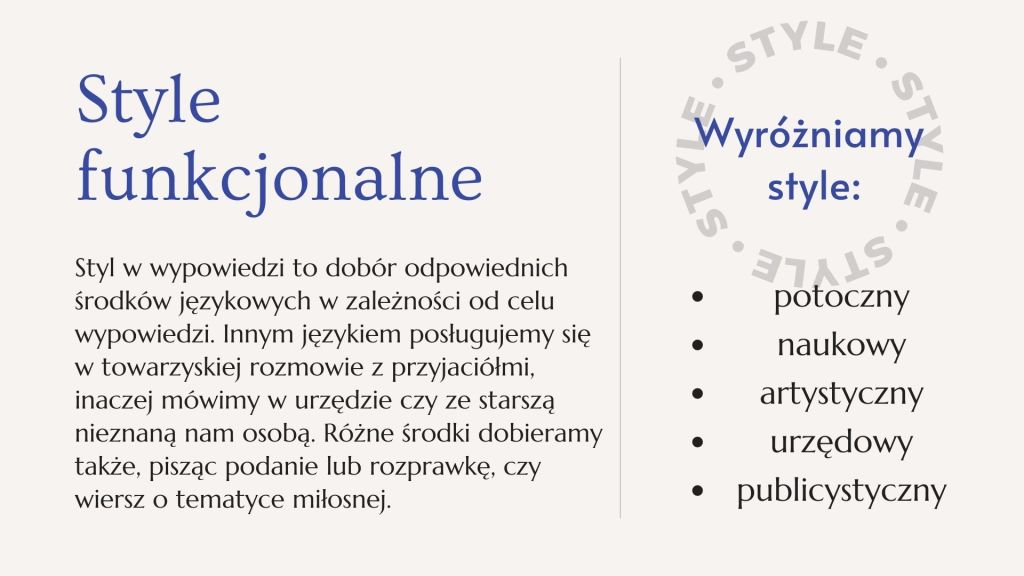 Style funkcjonalne języka polskiego - definicja i cechy