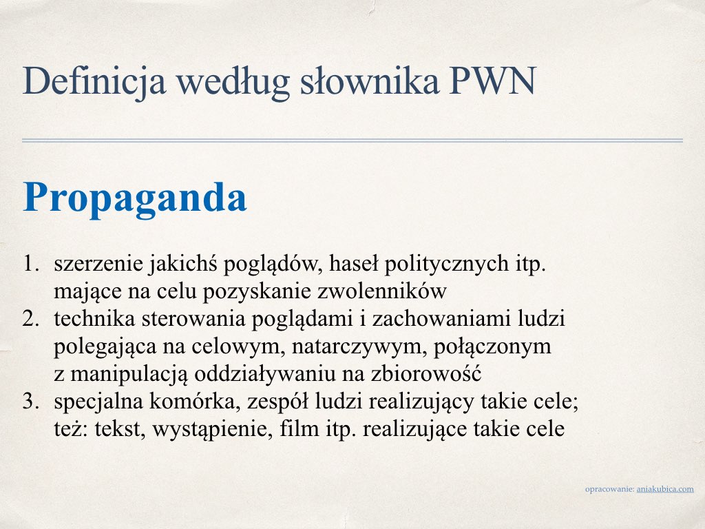 Definicja propagandy wg słownika PWN